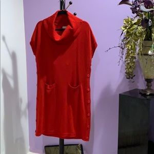 Calvin Klein red cowl neck sweater dress Sz XL